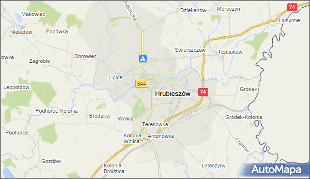 mapa Hrubieszów, Hrubieszów na mapie Targeo