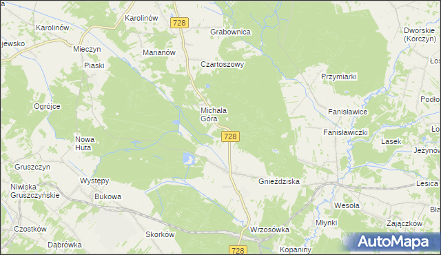 mapa Michala Góra Leśniczówka, Michala Góra Leśniczówka na mapie Targeo