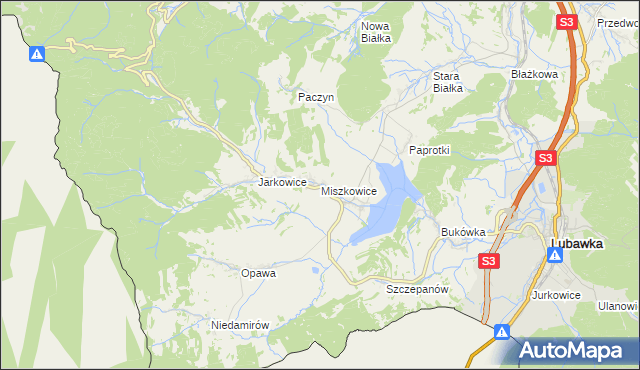 mapa Miszkowice, Miszkowice na mapie Targeo