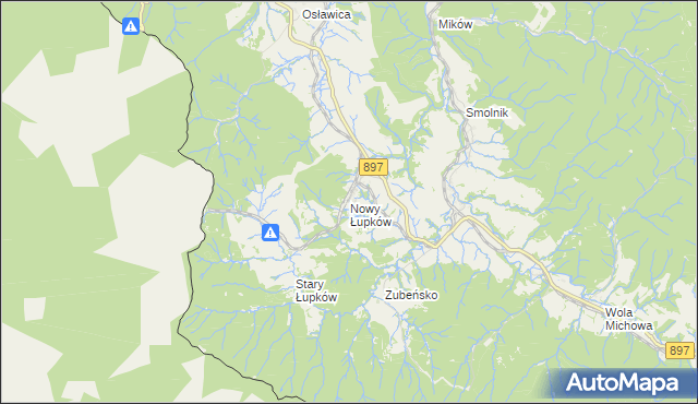 mapa Nowy Łupków, Nowy Łupków na mapie Targeo
