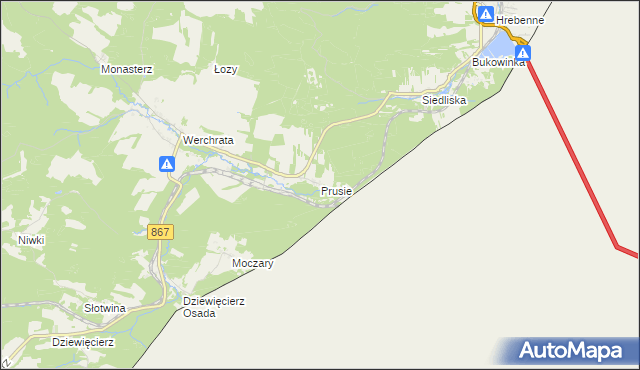mapa Prusie, Prusie na mapie Targeo