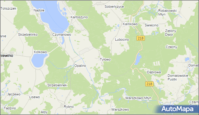 mapa Tyłowo, Tyłowo na mapie Targeo