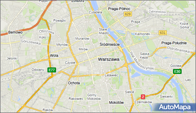 mapa Warszawy, Warszawa na mapie Targeo