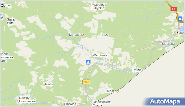 mapa Werchrata, Werchrata na mapie Targeo