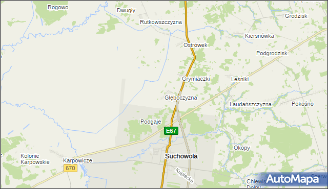 mapa Głęboczyzna, Głęboczyzna na mapie Targeo