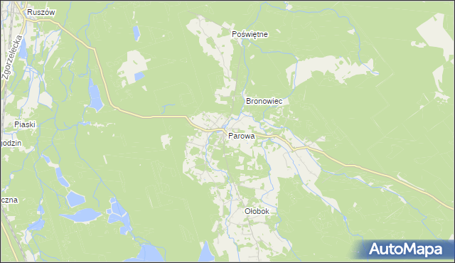 mapa Parowa gmina Osiecznica, Parowa gmina Osiecznica na mapie Targeo