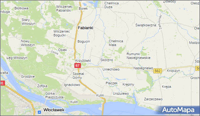 mapa Skórzno, Skórzno na mapie Targeo