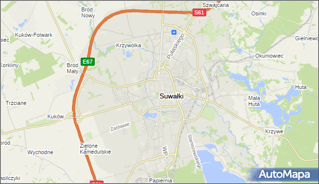 mapa Suwałk, Suwałki na mapie Targeo