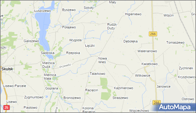mapa Nowa Wieś gmina Piotrków Kujawski, Nowa Wieś gmina Piotrków Kujawski na mapie Targeo