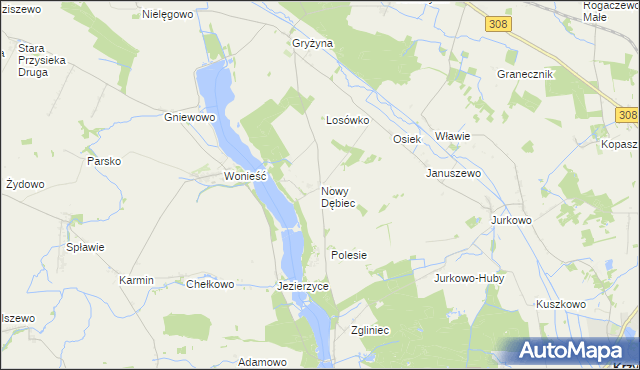 mapa Nowy Dębiec, Nowy Dębiec na mapie Targeo