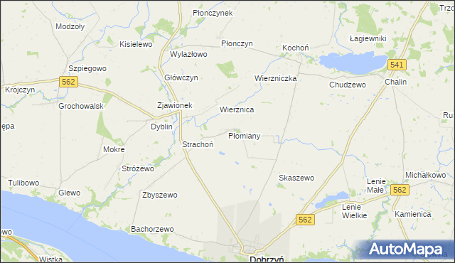 mapa Płomiany, Płomiany na mapie Targeo