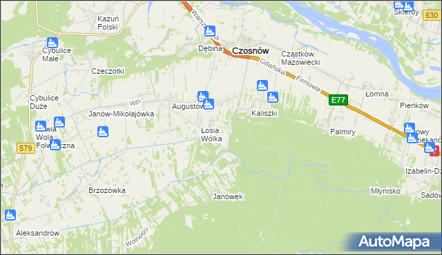 mapa Adamówek gmina Czosnów, Adamówek gmina Czosnów na mapie Targeo
