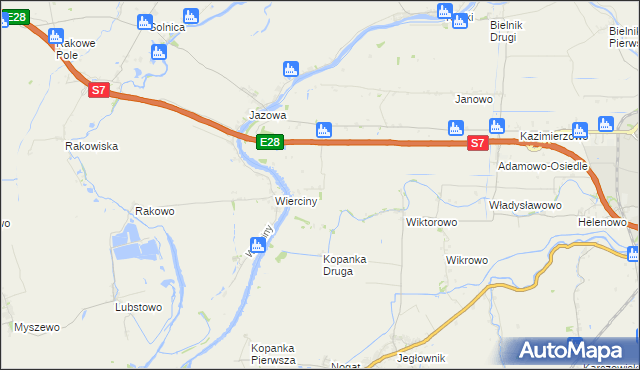 mapa Adamowo gmina Elbląg, Adamowo gmina Elbląg na mapie Targeo