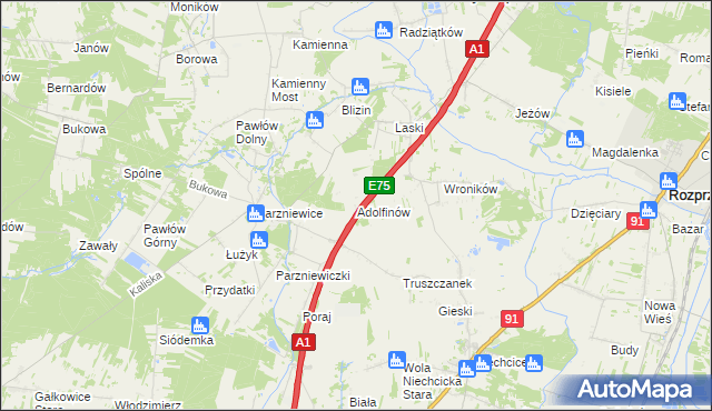 mapa Adolfinów, Adolfinów na mapie Targeo