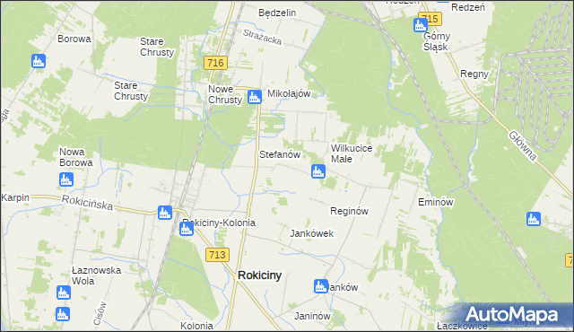 mapa Albertów gmina Rokiciny, Albertów gmina Rokiciny na mapie Targeo