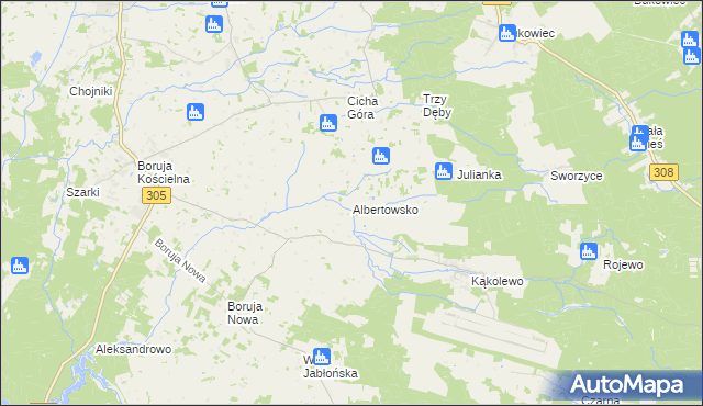 mapa Albertowsko, Albertowsko na mapie Targeo