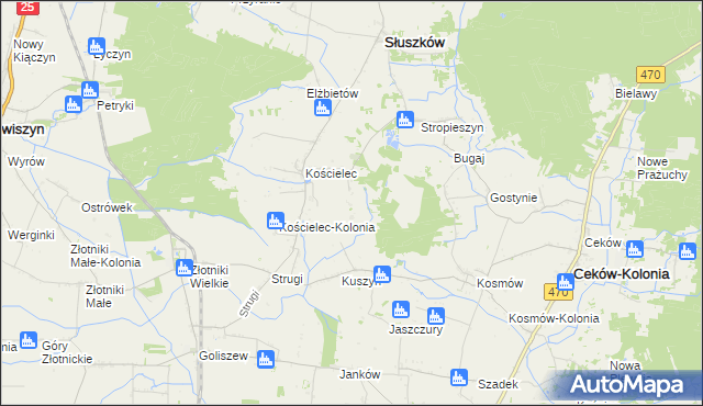 mapa Aleksandrów gmina Mycielin, Aleksandrów gmina Mycielin na mapie Targeo