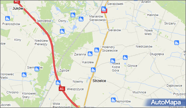 mapa Aleksandrów gmina Strzelce, Aleksandrów gmina Strzelce na mapie Targeo