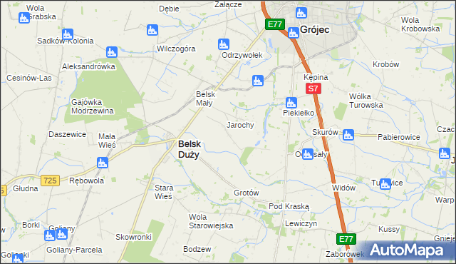 mapa Anielin gmina Belsk Duży, Anielin gmina Belsk Duży na mapie Targeo