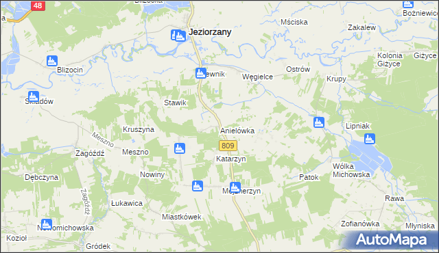 mapa Anielówka gmina Michów, Anielówka gmina Michów na mapie Targeo