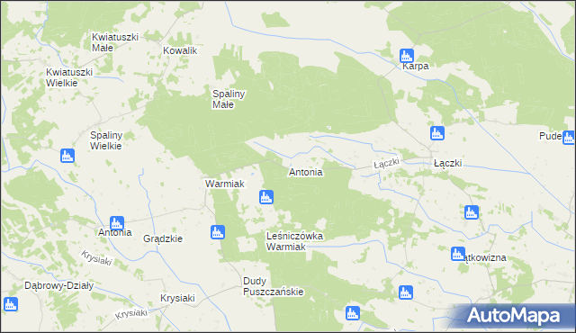 mapa Antonia gmina Łyse, Antonia gmina Łyse na mapie Targeo