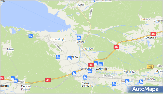 mapa Antoniów gmina Ozimek, Antoniów gmina Ozimek na mapie Targeo