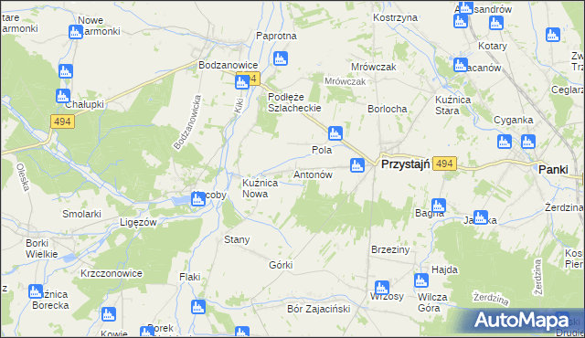 mapa Antonów, Antonów na mapie Targeo