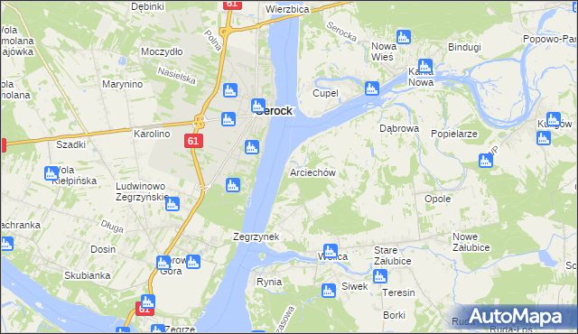 mapa Arciechów gmina Radzymin, Arciechów gmina Radzymin na mapie Targeo