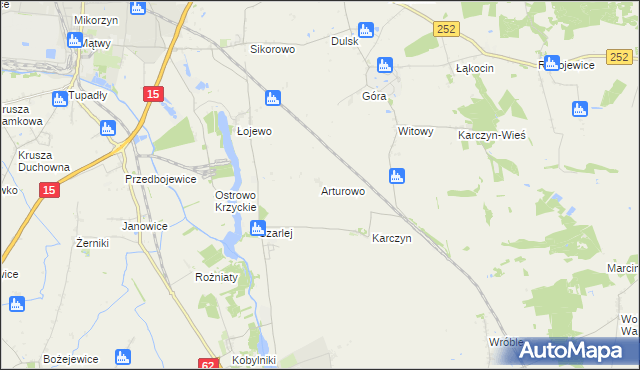 mapa Arturowo gmina Kruszwica, Arturowo gmina Kruszwica na mapie Targeo