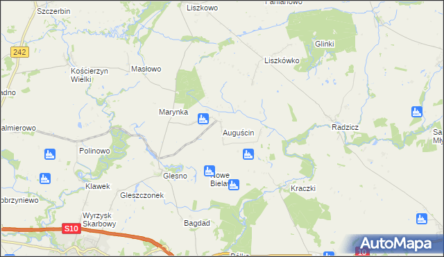 mapa Auguścin, Auguścin na mapie Targeo