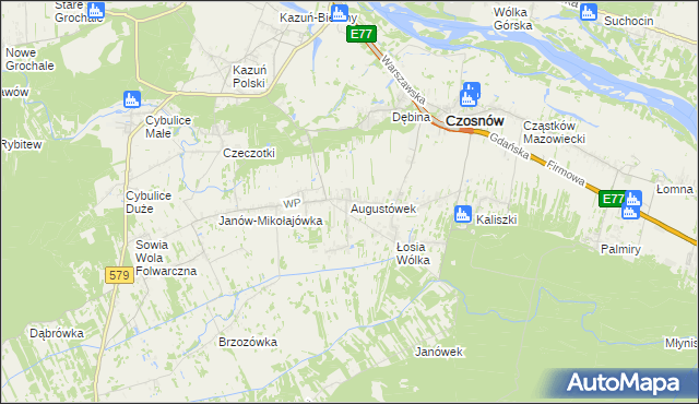 mapa Augustówek, Augustówek na mapie Targeo