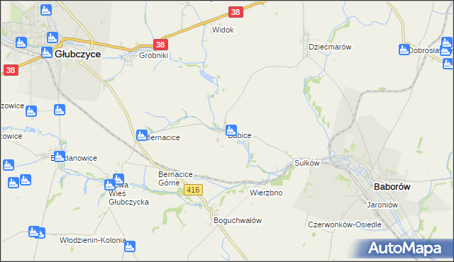 mapa Babice gmina Baborów, Babice gmina Baborów na mapie Targeo