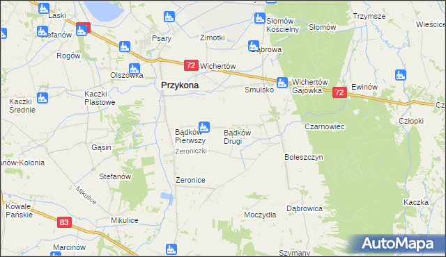 mapa Bądków Drugi, Bądków Drugi na mapie Targeo