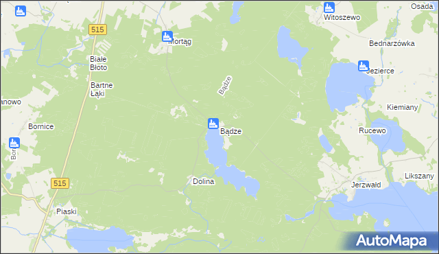 mapa Bądze gmina Stary Dzierzgoń, Bądze gmina Stary Dzierzgoń na mapie Targeo