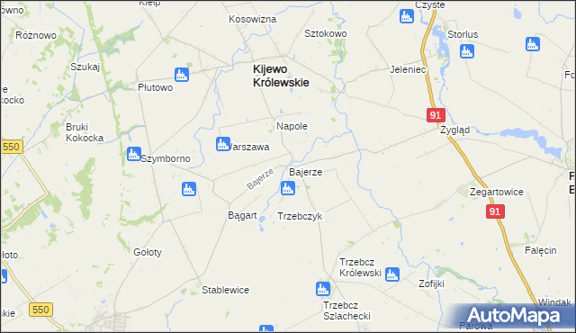 mapa Bajerze, Bajerze na mapie Targeo