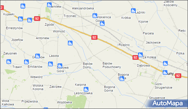 mapa Bąków Górny, Bąków Górny na mapie Targeo