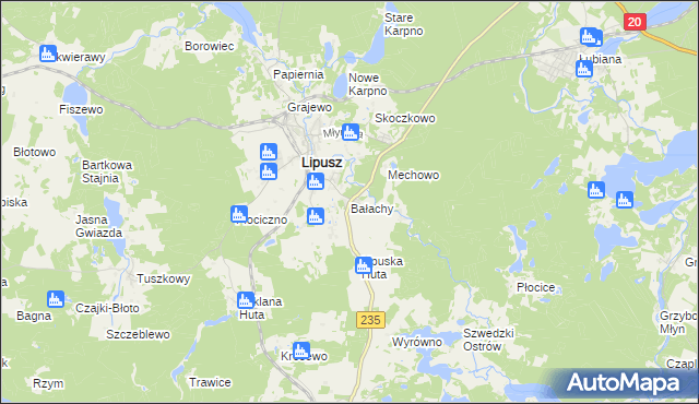 mapa Bałachy, Bałachy na mapie Targeo