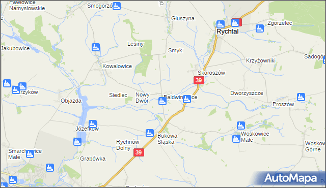 mapa Baldwinowice gmina Namysłów, Baldwinowice gmina Namysłów na mapie Targeo