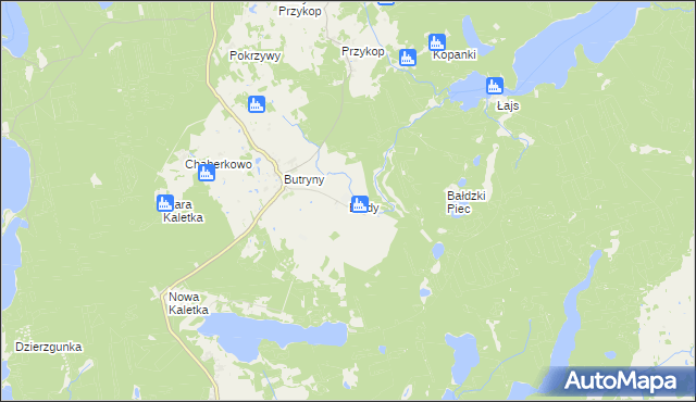 mapa Bałdy, Bałdy na mapie Targeo