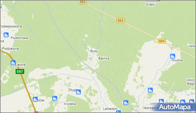 mapa Balinka, Balinka na mapie Targeo