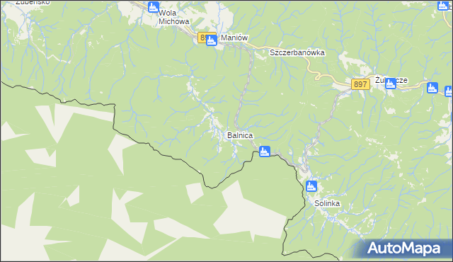 mapa Balnica, Balnica na mapie Targeo