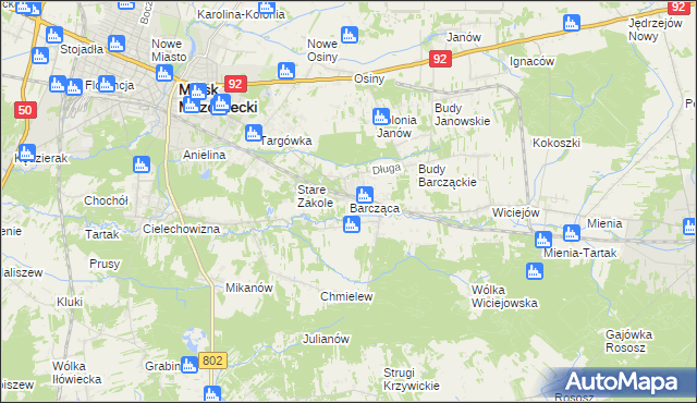 mapa Barcząca, Barcząca na mapie Targeo