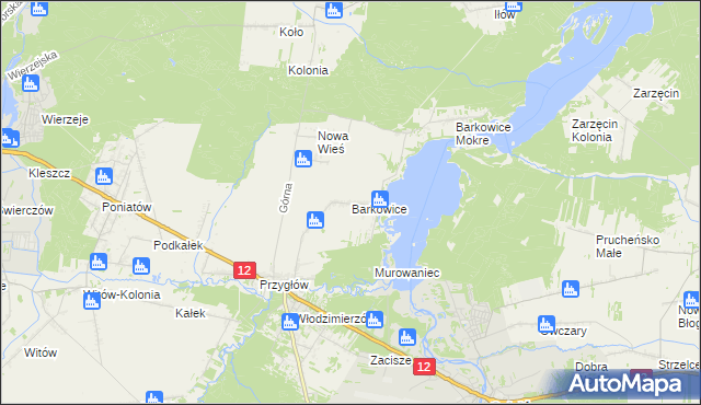 mapa Barkowice, Barkowice na mapie Targeo