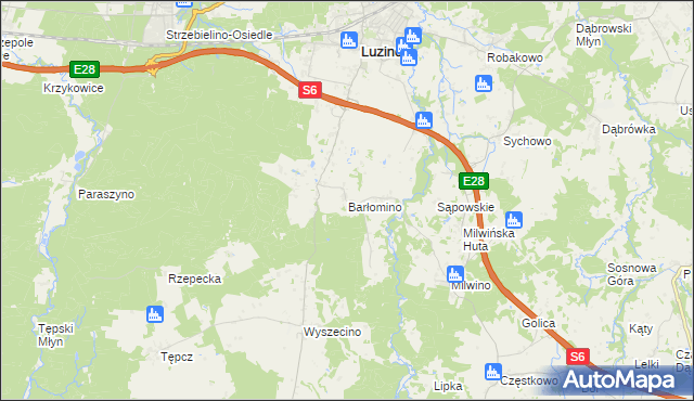 mapa Barłomino, Barłomino na mapie Targeo