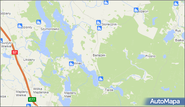 mapa Bartężek, Bartężek na mapie Targeo