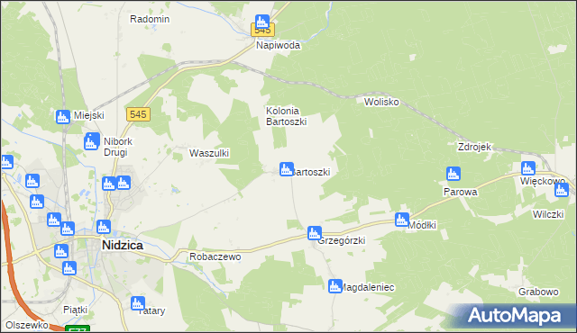 mapa Bartoszki, Bartoszki na mapie Targeo