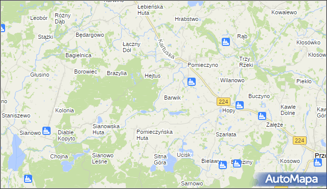 mapa Barwik, Barwik na mapie Targeo