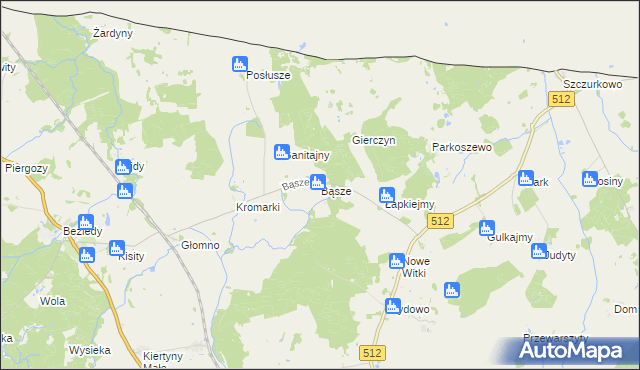 mapa Bąsze, Bąsze na mapie Targeo