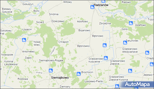 mapa Bębnówko, Bębnówko na mapie Targeo