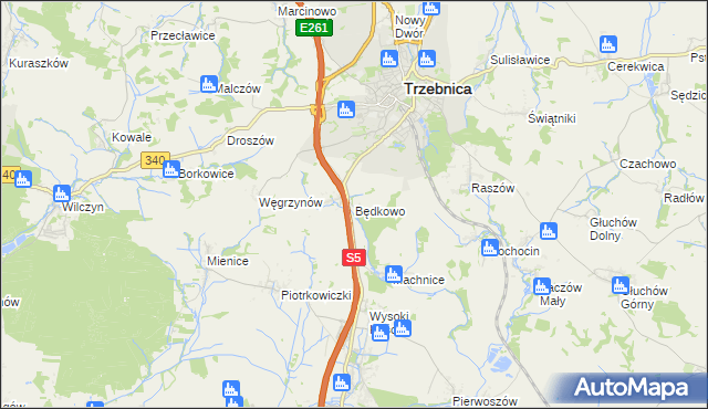 mapa Będkowo, Będkowo na mapie Targeo